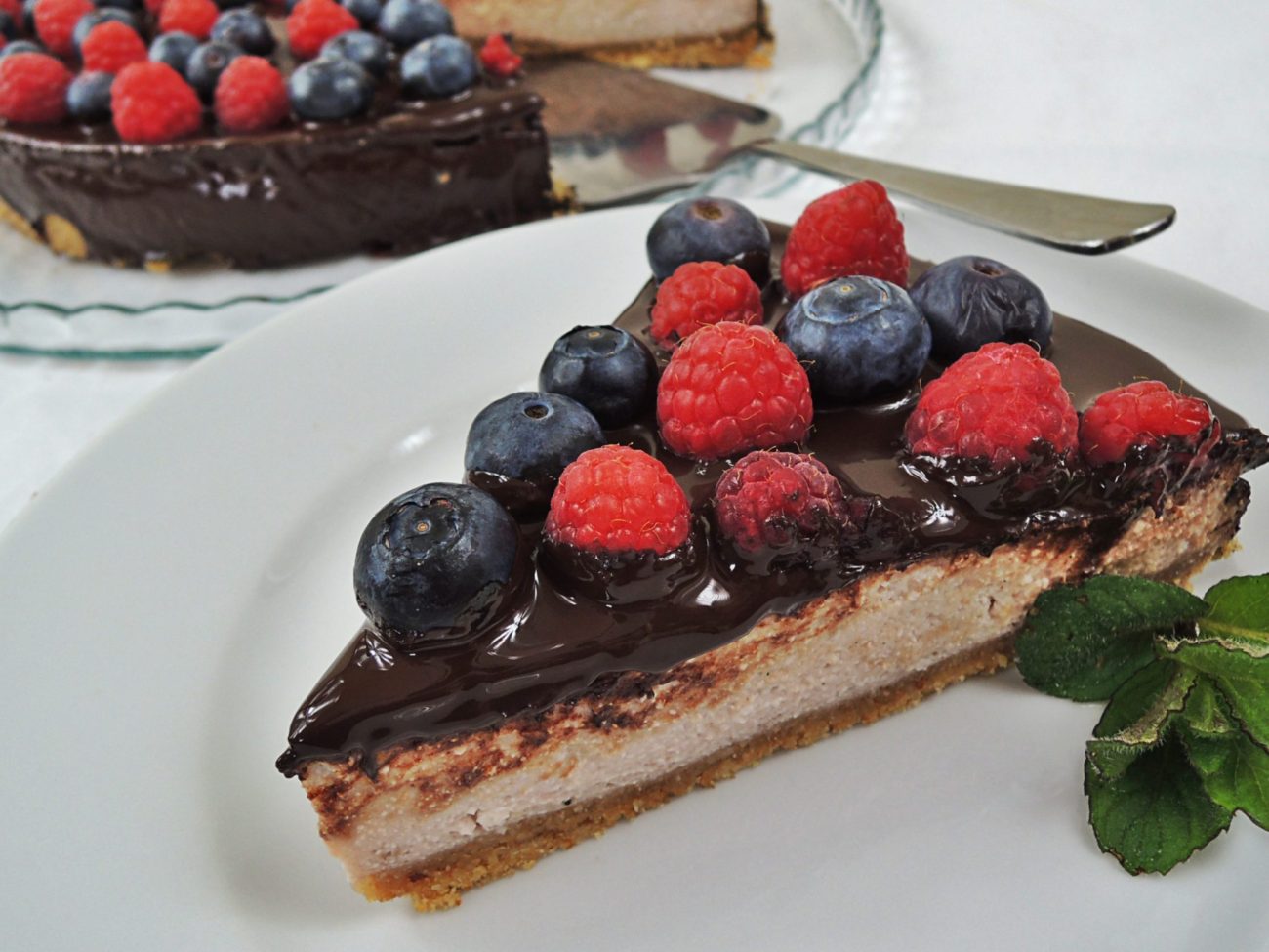 Malinový cheesecake s čokoládou